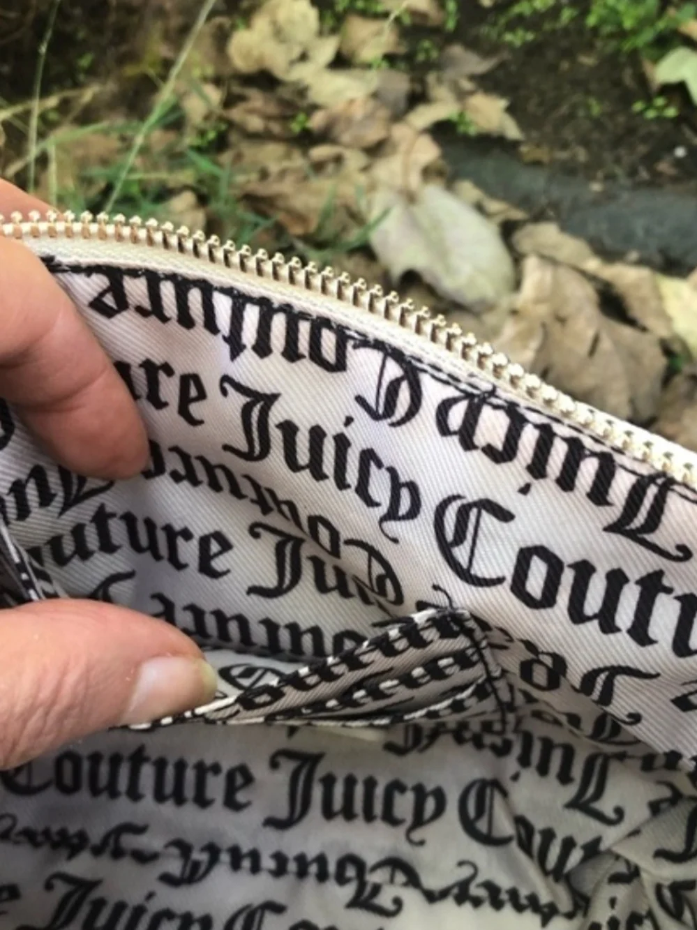 Juicy Couture Cream Faux Fur and Logo Crossbody with Gold Chain - Picture 7 of 9